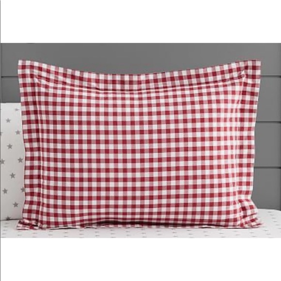 Pottery Barn Kids Red Check Sham, Standard Size, NEW - Picture 4 of 6